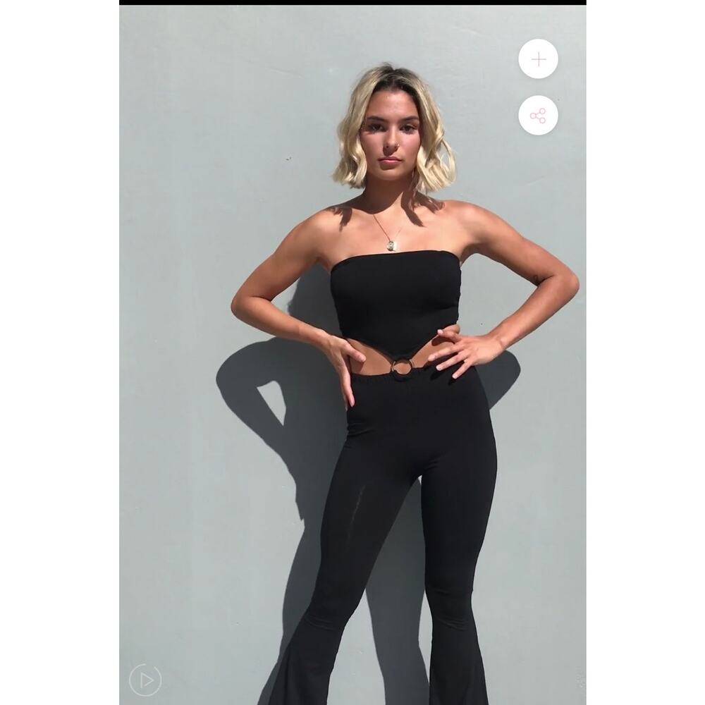 Her Pony The Label Dahlia Black Jumpsuit with Cut Outs